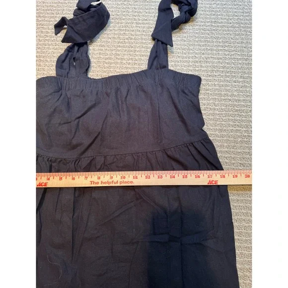 Show Me Your Mumu Black Tiered Maxi Dress Tie Shoulder Smocked Bodice Medium - Picture 10 of 10